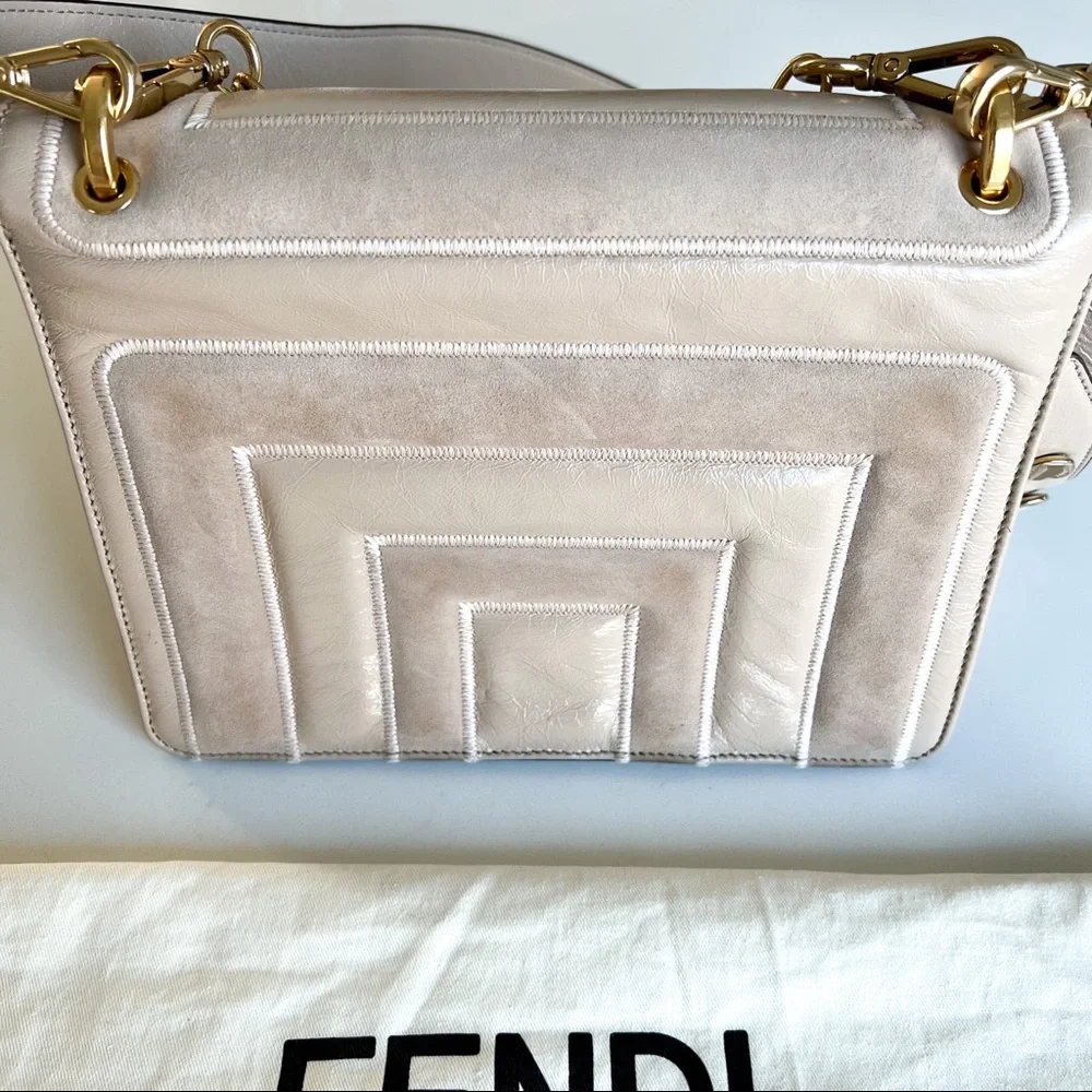 FENDI Authentic Embossed Kan U Bag in Nude - Picture 7 of 16